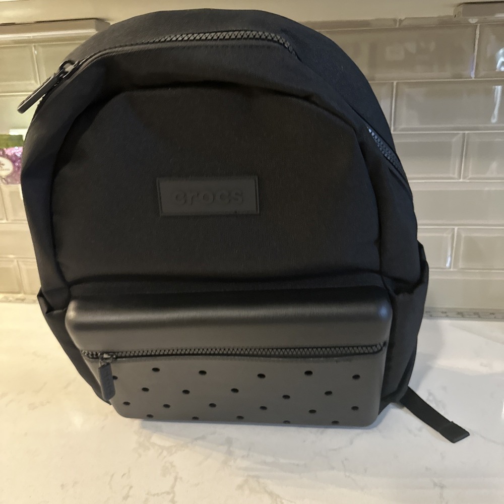 Crocs Classic Backpack – Black EVA Front Pocket Jibbitz Compatible
